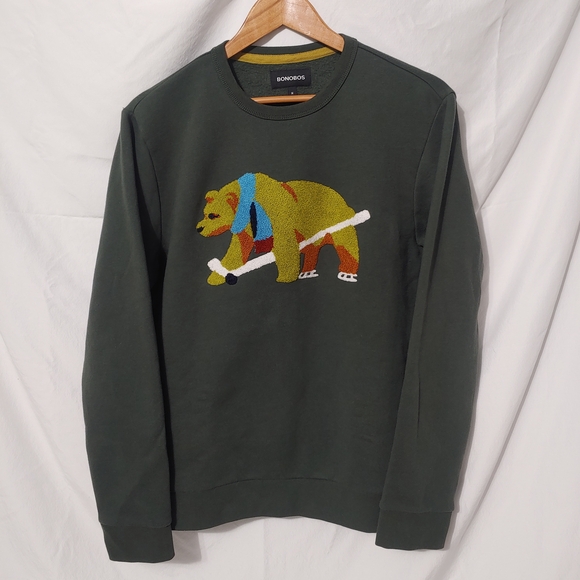 Excellent Cond. Bonobos Pine Hockey Bear Hard To Find Men's Medium Forest Green